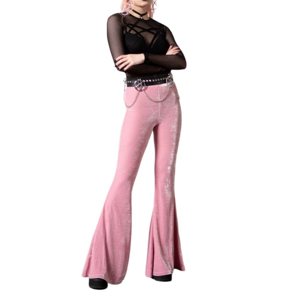 Killstar Pants - Killstar Moondance Bellbottoms [Pastel Pink]